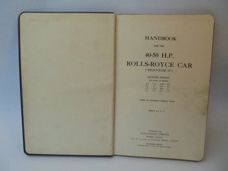 RR book 008	instructieboek	Rolls Royce	40-50 HP (Phantom II)