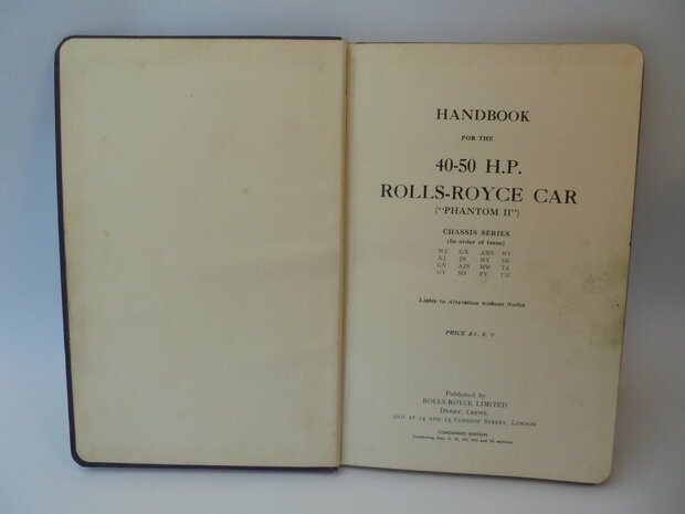 RR book 008	instructieboek	Rolls Royce	40-50 HP (Phantom II)