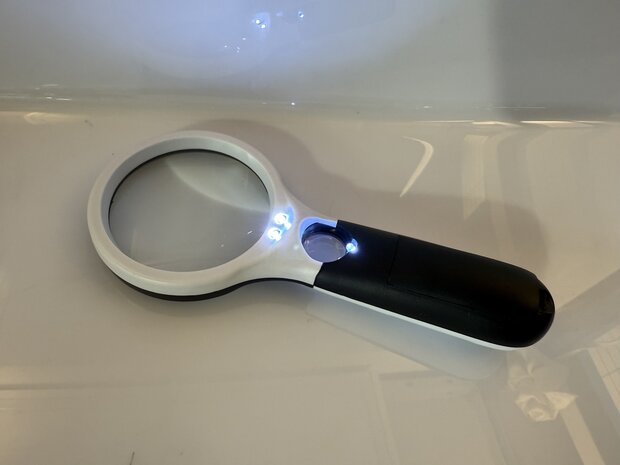 Handloep wit met 3X LED